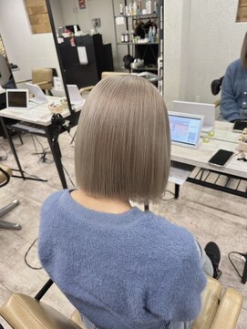 アジールヘア 所沢プロペ通り店(agir hair) グレーミルクティーハイトーンケアブリーチ所沢駅シアーカラー