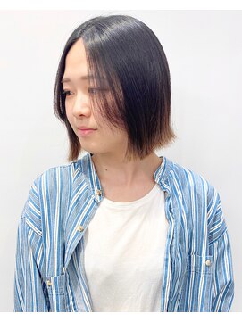 モリオフロムロンドン 松戸店(Morio from London) 【松戸 石山】外ハネ切りっぱなしボブ前髪なし20代30代