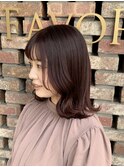 レッドカラー/ピンクブラウン/髪質改善/縮毛矯正/オージュア