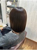 王道シンプルボブ/大人女性/内巻き/キラ髪ストレート/髪質改善