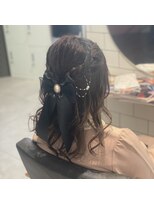 ミエルヘアーエスト 新宿店(mielhair est)&nbsp;三つあみハーフアップ
