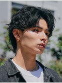 横浜西口メンズセンターパート七三分けパートニュアンスパーマ