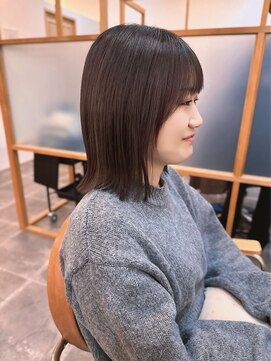 ReFa認定プレミアムサロン 全席個室美容室 Zina ガーデンズ千早【6/27OPEN(予定)】 《Zina千早 藤》切りっぱなし/ボブ/グレージュ/20代30代40代