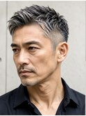 イケオジベリーショートヘア/白髪ぼかしハイライト