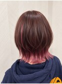 ちらっとピンクが可愛いインナーカラー