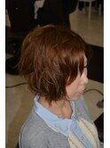 ☆ベージュ系カラー×前下がりショートボブ☆