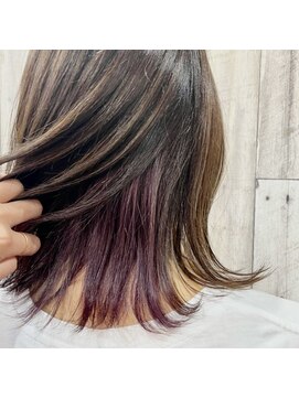 ルッソリベラ 池袋(Lusso libera) インナーカラーオン　グレープ　池袋◎30代40代50代