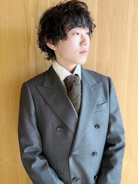 トップヘアー アヴェニュー 刈谷(TOPHAIR Avenue) オシャレ！メンズウルフパーマ/アッシュブラック/前髪パーマ