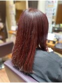 暖色系カラーツヤ髪ストレートヘア×髪質改善トリートメント