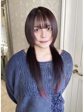 ヘアスタジオ アルス 御池店(hair Studio A.R.S) ロングウルフレイヤーカットくびれヘア赤髪