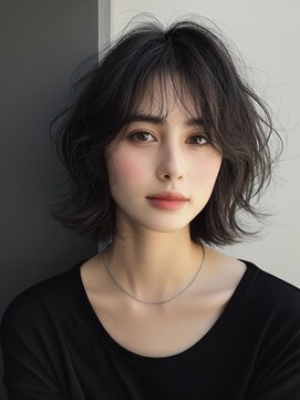 レヴ 草加店(LEV.) 前髪 アンブレラカラー こなれミディ イメチェン ウェーブパーマ