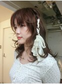アレンジ　ダウンスタイルアレンジ　巻き髪