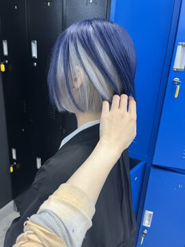 ホワイト 梅田(white) #ネイビー×ホワイトシルバー/アンブレラデザイン