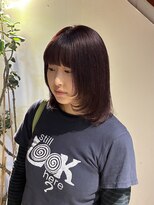 スタンド(stand)&nbsp;顔まわりレイヤー/レイヤー/暖色系カラー/ワインレッドカラー