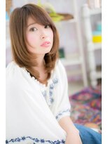 ミック ヘアアンドビューティー 大山店(miq  Hair&Beauty)&nbsp;ハイライトカラー♪内巻き小顔ミディアムレイヤーa1