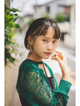 ベンジー 蔵前店(benji) インナーカラー×ラインボブ