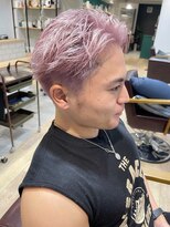 エミス バイ メルト 吉祥寺(emis by melt)&nbsp;【堀惠洋平】ハイトーン　ダブルカラー　メンズ　ホワイトピンク