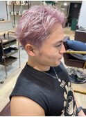 【堀惠洋平】ハイトーン ダブルカラー メンズ ホワイトピンク