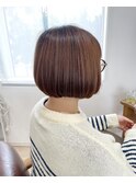 ボブカットで脱白髪染めハイライト