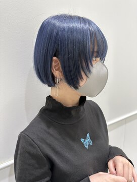 六本木美容室 白金店 ネイビー×ブラック アンブレラカラー