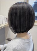 脱白髪染めハイライト/白髪染め/白髪ぼかし/ボブ/デザインカラー