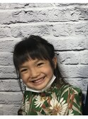 【小学生カット】【キッズカット】【学割】オン眉バングで可愛く