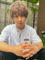 エン(en)&nbsp;メンズショート短髪ハイトーンミルクティーベージュ