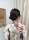 シニヨン 浴衣ヘア アップスタイル 参列ヘア 着物ヘア