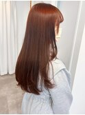 ブリーチなし暖色カラーオレンジブラウン＊顔まわりレイヤー