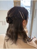 編み込みハーフアップ ♪
