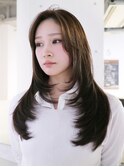 顔周りレイヤー韓国ヘア美髪ロング_ba551601