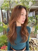 かきあげ前髪/ミルクティーベージュ/レイヤーカット/20代30代