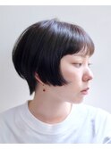 ショートボブ#ベージュ#耳掛けショート#くびれショート#ボブ