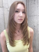 サンク 原宿 表参道(cinq) ヘーゼルベージュレイヤーボブレイヤーカットハッシュカット前髪