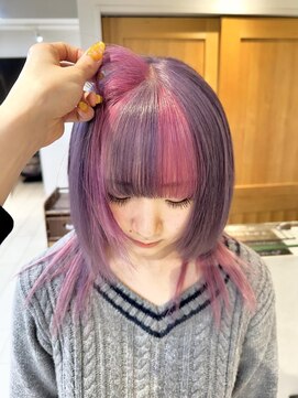 テトラ バイ ネオリーブ 横浜西口店(tetra by neolive) ウルフカットデザインカラーダブルカラーブリーチ