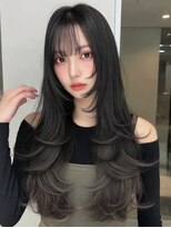 サロンドアイ(salon de i)&nbsp;韓国風ウェーブレイヤー × ダークモカ