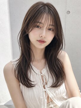 ノア 三宮店(NOA) 【NOA】韓国風ロングレイヤーシースルーバングショコラベージュ