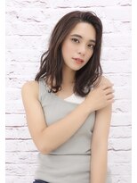 オーロ 西宮店(ORO) アッシュカラーの色っぽミディ重感ウェーブ