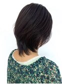 白髪染め/ミディアム/レイヤーカット/黒髪/ひし型/40代50代60代