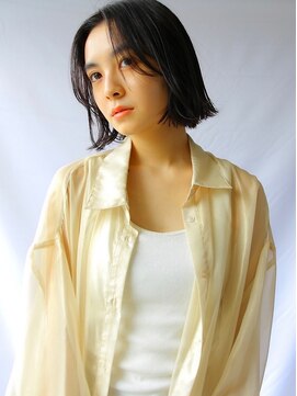 ソヨン 奈良店(SOYON) くすみカラー かきあげバング 伸ばしかけボブ