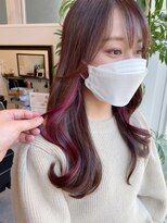 イヤリングカラーピンク/韓国スタイルインナーカラー