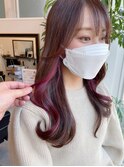 イヤリングカラーピンク/韓国スタイルインナーカラー