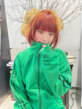 オンザ(ONTHE) コーラルオレンジのボブ