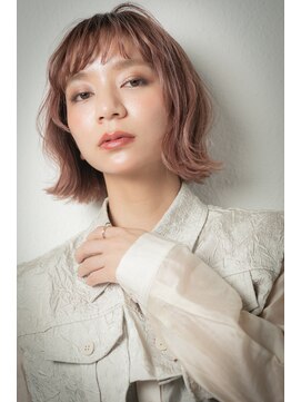 カバーヘア ブリス 川口(COVER HAIR bliss) ベビーピンクハイライトイメチェンくびれボブw川口10代20代30代