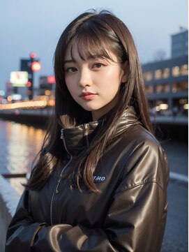 オルク 札幌大通(Orque) レイヤーロング外まき波巻ウェーブベージュカラーストレートヘア