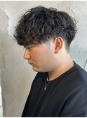 波巻きスパイラルパーマ波巻きパーマ群馬高崎パーマ眉毛メンズ