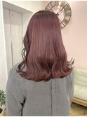 ブリーチ1回～ピンクラベンダーグレージュ×髪質改善カラー