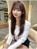仙台髪質改善縮毛矯正韓国レイヤー学割チェリーブラウン顔周り