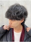 横浜西口シャドウパーマメンズマッシュウルフカットルーズパーマ