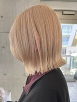 サンクマーケット 渋谷(cinq MARKET)&nbsp;渋谷ブリーチカラータッセルボブ顔周りレイヤー切りっぱなしボブ